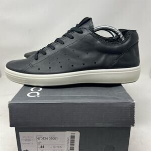 ECCO Men's Soft 7 Cloud Black Leather Sneakers Size 10 Casua